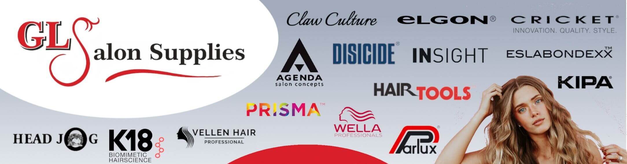 GLS_Banner_Clipped Promotional banner showing the brands GLS Salon Supplies work with