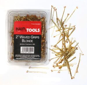 Product: box of 500 blonde Hair Tools 2 inch Waved Grips