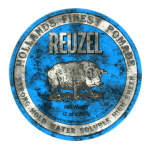 Product: Reuzel Blue Pomade Strong Hold Water Soluble High Sheen 340g tin - barbering size